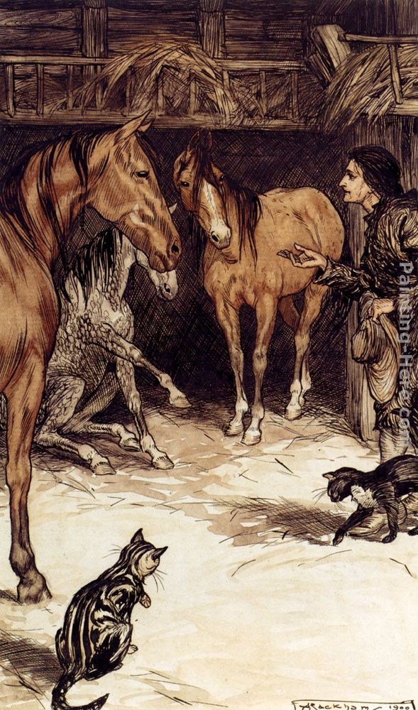Arthur Rackham Gulliver Visiting With The Houyhnhnms